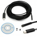 OEM HTV-E0707M Ενδοσκοπική κάμερα USB 7mm, αδιάβροχη IP67 με 6 LED στην κάμερα με μήκος καλωδίου 5 μ