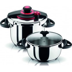 Pyramis Optimum Plus Σετ Χύτρας Ταχύτητας ∅24 8Lt  Και Ημιχύτρας ∅24 4,5Lt  Inox 014004601