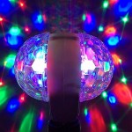 GLISTENY E27 B22 3W Double-headed LED Ball Stage RGB Light Rotating Lamp KTV Party E27