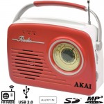 AKAI APR-11R ΦΟΡΗΤΟ ΡΕΤΡΟ ΡΑΔΙΟΦΩΝΟ ΜΕ USB, SD ΚΑΙ AUX ΚΟΚΚΙΝΟ