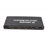 Splitter HDMI 1x4 με 1 είσοδο και 4 εξόδους με Υποστήριξη 3D