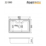 Ανοξείδωτος Νεροχύτης Fortinox 22080 80x50cm ΛΕΙΟΣ