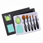 OVAL BRUSH SET & BEAUTY BLENDER SPONGE ΣΕΤ ΜΑΚΙΓΙΑΖ 7 ΤΕΜΑΧΙΩΝ