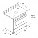 La Germania Americana AMS9 CER 61L B X Inox Κουζίνα Ηλεκτρική