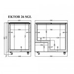 Crystal Ektor 26 SGL Καταψύκτης με συρόμενα τζάμια 251lt