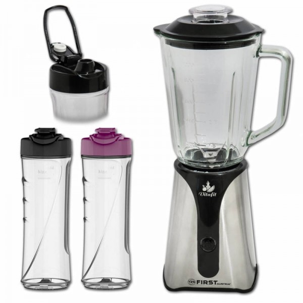 FIRST AUSTRIA FA-5243-2 ΜΠΛΕΝΤΕΡ / SMOOTHIE MAKER 350W ME 2 ΠΟΤΗΡΙΑ 0.6 L ΚΑΙ ΓΥΑΛΙΝΗ ΚΑΝΑΤΑ 1 L