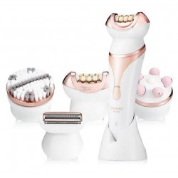 KEMEI ΚΜ 296 Επαναφορτιζόμενη Αδιάβροχη Αποτριχωτική Μηχανή και Συσκευή Περιποίησης Προσώπου 4 σε 1