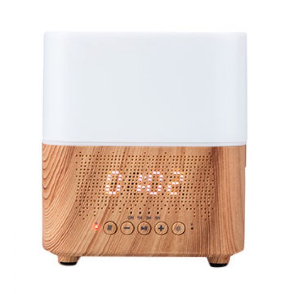 Συσκευή αρωματοθεραπείας Aroma Diffuser CJ-501 με Φωτισμό, Ηχείο Bluetooth & Ρολόι - Ξυπνητήρι Καφέ