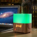 Συσκευή αρωματοθεραπείας Aroma Diffuser CJ-501 με Φωτισμό, Ηχείο Bluetooth & Ρολόι - Ξυπνητήρι Καφέ