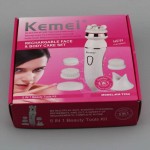 Συσκευή καθαρισμού-απολέπισης και μασάζ για πρόσωπο & σώμα 5 σε 1, Kemei KM-7204