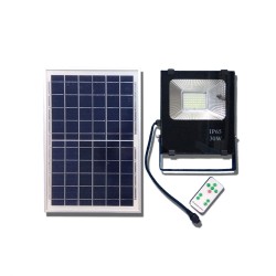 Ηλιακός Προβολέας SLIM Solar 30W Αδιάβροχος IP65 με Τηλεκοντρόλ WW2020