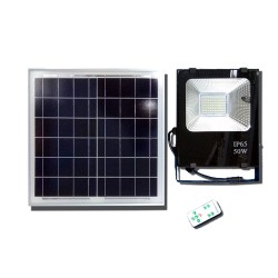 Ηλιακός Προβολέας SLIM Solar 50W Αδιάβροχος IP65 με Τηλεκοντρόλ WW2628