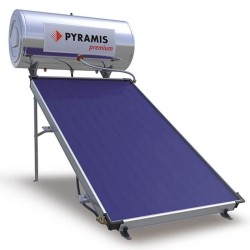 Pyramis Ηλιακός Θερμοσίφωνας 160lt Επιλεκτικού Συλλέκτη Διπλής Ενέργειας 1Χ2,3m² Premium