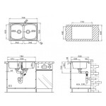 Pyramis Athena Extra 79x50 2B Ανοξείδωτος Νεροχύτης Γυαλισμένος 107153101