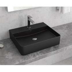 Karag LT 2173S Matt black Επικαθήμενος Νιπτήρας 50x42x12cm