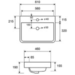 Karag LT 4025  Επικαθήμενος Νιπτήρας Μπάνιου 61x46x19cm