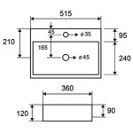 KARAG LT2082 Επικαθήμενος Νιπτήρας Μπάνιου Εφαπτόμενος στον Τοίχο 515Χ360Χ120mm