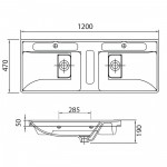 Karag Quattro 8120 Νιπτήρας Διπλός Κρεμαστός 120X47