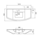 Karag Bianna 4841 Νιπτήρας Κρεμαστός 101x50