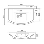 Νιπτήρας Κρεμαστός 80X50 Karag Bianna 4843