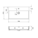 Karag Daphne 53710 Νιπτήρας Κρεμαστός 70x41