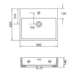 Karag Daphne 53709 Νιπτήρας Κρεμαστός 50xX42