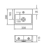 Karag Daphne 53706 Νιπτήρας Κρεμαστός 33x28