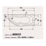 Sanitec Monica 537 (R/L) Ασύμμετρη Ακρυλική Μπανιέρα