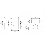 Karag LT 2200 Κρεμαστός Νιπτήρας 755x420x140cm