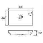 Karag LITOS 2240 Κρεμαστός Νιπτήρας 40x22cm