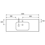 Karag Eloise 120V2 Nιπτήρας Solid Επίπλου 1200x460x160mm