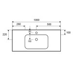 Karag Eloise 100 Nιπτήρας Solid Επίπλου 1000x460x160mm