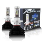 LED Headlight x3 6000 Lumens 50w H1 Zes Σετ 2 τεμαχιων