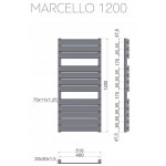 KARAG MARCELLO 510X1200mm Θερμαντικό Σώμα Μπάνιου