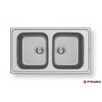 Pyramis Athena Extra 86x50 2B Ανοξείδωτος Νεροχύτης Σαγρέ Ένθετος 107163401