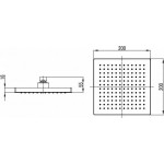 PRAXIS 1483A Τετράγωνη Κεφαλή Ντουζ Βροχή 20x20cm