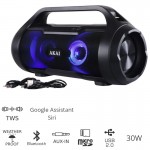 AKAI ABTS-50 ΑΔΙΑΒΡΟΧΟ ΦΟΡΗΤΟ ΗΧΕΙΟ BLUETOOTH ΜΕ TWS, USB, LED, MICRO SD ΚΑΙ AUX-IN – 30W