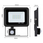 Mini Προβολέας LED 10W Αδιάβροχος IP66 με ανιχνευτή κίνησης