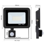Mini Προβολέας LED 20W Αδιάβροχος IP66 με ανιχνευτή κίνησης