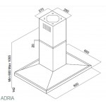 Davoline Adria 90cm Inox Απορροφητήρας Νησίδας Οροφής