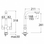 Eurorama Filter Tap 13534F Μπαταρία Κουζίνας για σύνδεση με φίλτρο πόσιμου νερού αντίστροφης όσμωσης