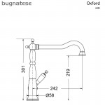 Bugnatese Oxford 6382-220 Μπαταρία Κουζίνας Bronze/Λευκό