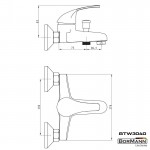 Bormann BTW3040 Iris Μπαταρία Μπάνιου 40mm Αναμεικτική Με Σετ Ντους (026044)