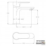 Bormann BTW3050 Sierra Μπαταρία Νιπτήρα Αναμεικτική 35mm Με Pop-Up (026051)