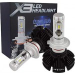 LED Headlight x3 6000 Lumens 50w H11 Zes Σετ 2 τεμαχιων