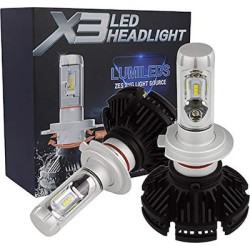 LED Headlight x3 6000 Lumens 50w H11 Zes Σετ 2 τεμαχιων
