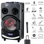 AKAI ABTS-112 ΦΟΡΗΤΟ ΗΧΕΙΟ KARAOKE ΜΕ BLUETOOTH, LED, ΑΣΥΡΜΑΤΟ ΜΙΚ. ΚΑΙ ΥΠΟΔΟΧΗ ΓΙΑ ΜΙΚ. ΚΑΙ ΟΡΓΑΝΟ