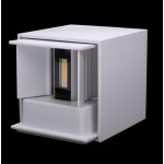 Lediary Cube LE-102 Φωτιστικό Τοίχου Απλίκα 6W Λευκό Αλουμίνιο Τετράγωνο IP65 Θερμό Φως