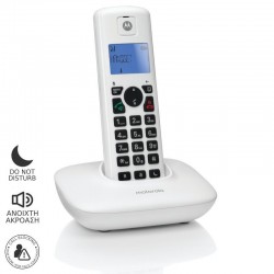 Motorola T401+ White (Ελληνικό Μενού) Ασύρματο τηλέφωνο με φραγή αριθμών, ανοιχτή ακρόαση και Do Not
