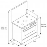 La Germania AMN96 5 G CR V Κουζίνα Αερίου